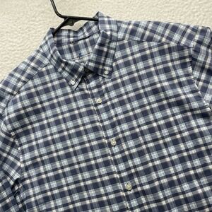 Vineyard Vines OTG Shirt Mens Large Blue White Tattersall Plaid Performance Brr